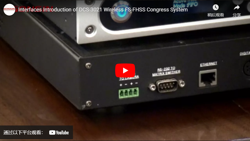 Интерфейсы Внедрение DCS-3021 Wireless FS-FHSS Конгресс-системы